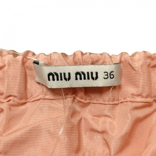 ミュウミュウ miumiu ミニスカート サイズ36 S - ライトピンク レディース ウエストゴム ボトムス_画像3