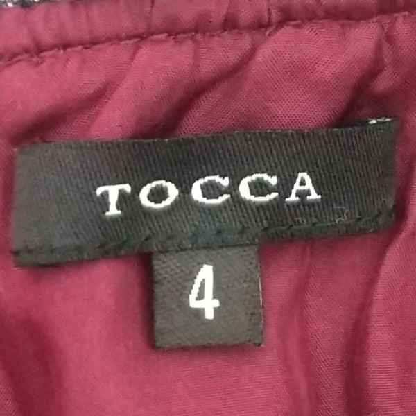 トッカ TOCCA サイズ4 S - レッド×ボルドー×マルチ レディース 春・秋物/ツィード ワンピースの画像3
