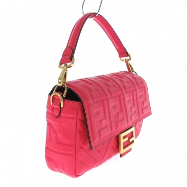 フェンディ FENDI ハンドバッグ 8BR600 マンマバケット ナッパレザー ピンク レディース 型押し加工 美品 バッグ_画像2