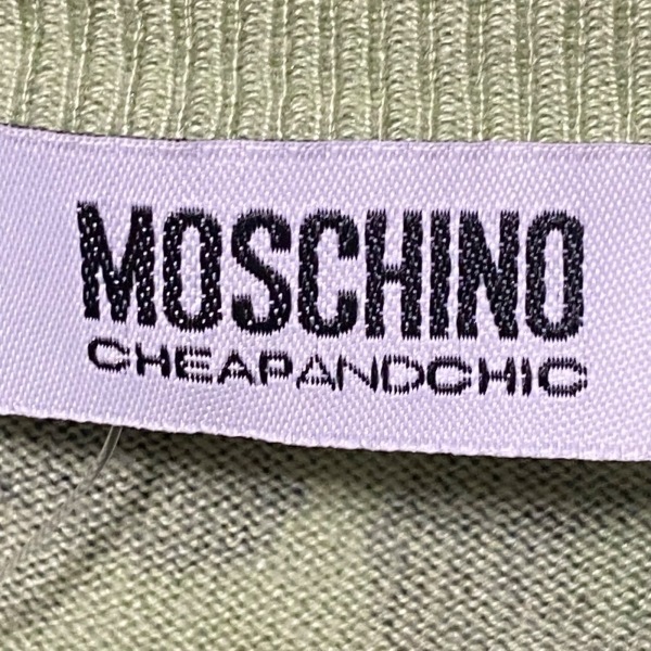 モスキーノ チープ&シック MOSCHINO CHEAP&CHIC カーディガン サイズ36 S - グリーン×黒×マルチ レディース 長袖/豹柄 トップス_画像3