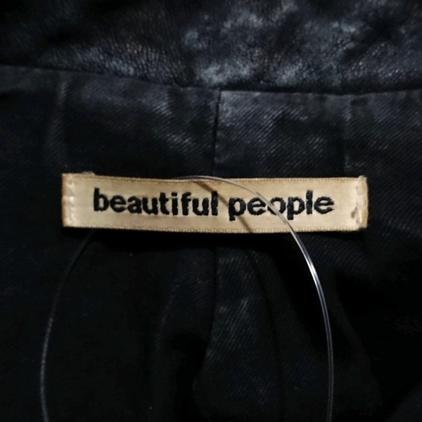 ビューティフルピープル beautifulpeople ライダースジャケット サイズ130 - 黒 レディース 長袖/レザー/ジップアップ/秋/冬 ジャケット_画像3