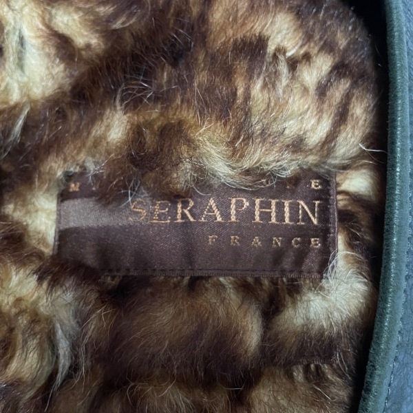 セラファン SERAPHIN ブルゾン サイズ48 XL カーキ メンズ ムートン/マーモットファー/冬物 ジャケット_画像3