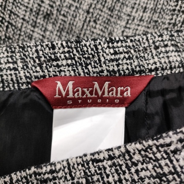 マックスマーラスタジオ Max Mara STUDIO スカート サイズUSA 2 - 黒×アイボリー レディース ボトムスの画像3