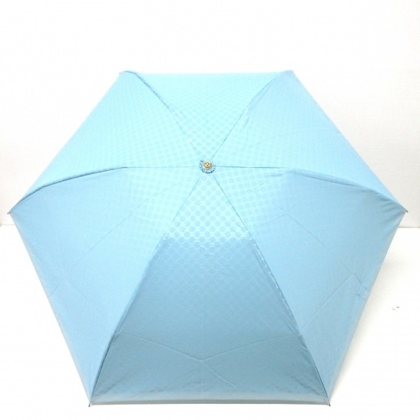 セリーヌ CELINE 折りたたみ傘 - 化学繊維 ライトブルー×ライトグレー マカダム柄 傘の画像1