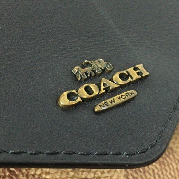 コーチ COACH 3つ折り財布 32610 シグネチャー柄 レザー×PVC(塩化ビニール) ブラウン×黒×カーキ 美品 財布_画像6