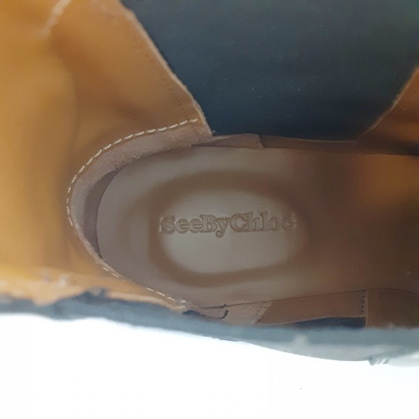 シーバイクロエ SEE BY CHLOE ショートブーツ 37 - レザー×化学繊維 黒 サイドゴア 靴_画像5
