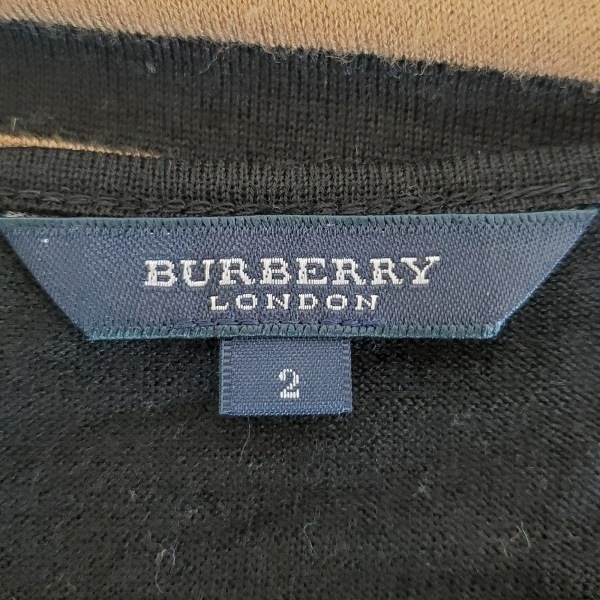 バーバリーロンドン Burberry LONDON 長袖セーター サイズ2 M - 黒×ベージュ レディース クルーネック/ボーダー トップス_画像3