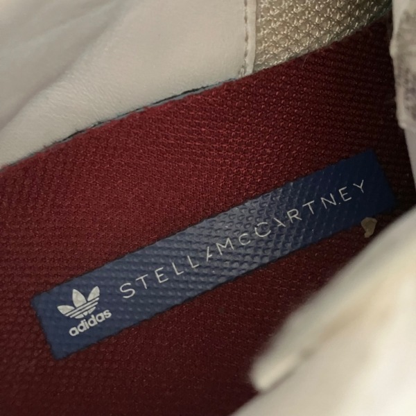 アディダスバイステラマッカートニー ADIDAS BY STELLA McCARTNEY スニーカー 23.5 - 合皮×ナイロン 白×ボルドー×ネイビー レディースの画像5