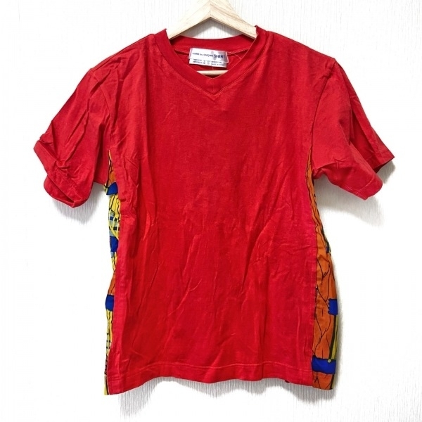 コムデギャルソンシャツ COMMEdesGARCONS SHIRT 半袖Tシャツ サイズS - レッド×イエロー×マルチ レディース クルーネック トップスの画像1