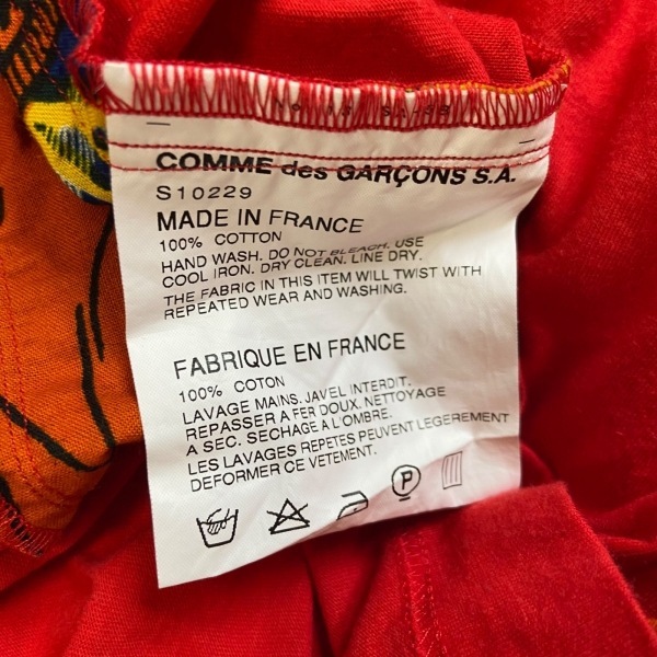 コムデギャルソンシャツ COMMEdesGARCONS SHIRT 半袖Tシャツ サイズS - レッド×イエロー×マルチ レディース クルーネック トップスの画像5