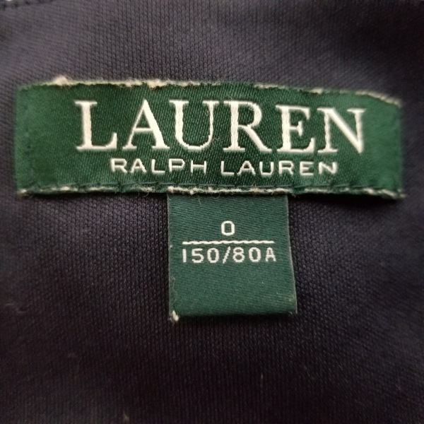 ラルフローレン RalphLauren サイズ0 XS - ダークネイビー×白 レディース 七分袖/ミニ/ドット柄/LAUREN ワンピースの画像3