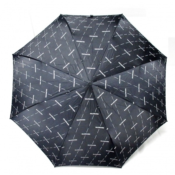 バレンシアガ BALENCIAGA 折りたたみ傘 - ナイロン 黒×白 美品 傘
