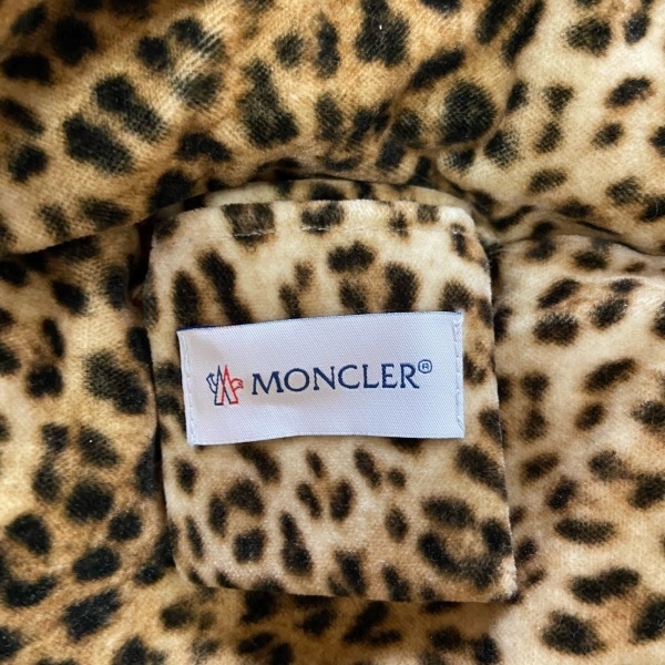 モンクレール MONCLER - コットン×ダウン×フェザー ベージュ×ダークブラウン 豹柄 マフラー_画像3