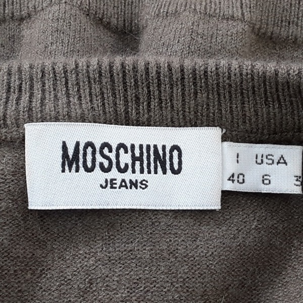 モスキーノ MOSCHINO ベスト サイズI:40 - ブラウン×マルチ レディース ビーズ/スパンコール/フラワー(花)/JEANS トップス_画像3