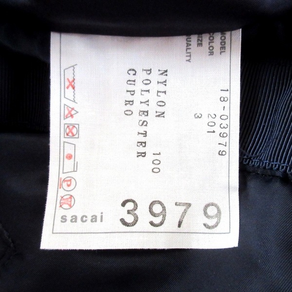 サカイ Sacai ロングスカート サイズ3 L ダークネイビー レディース プリーツ/ウエストゴム ボトムス_画像3