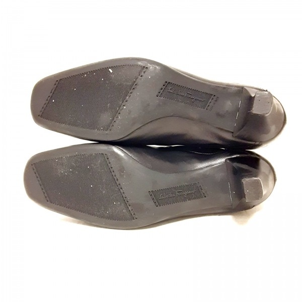 サルバトーレフェラガモ SalvatoreFerragamo ショートブーツ 6 C レザー×プラスチック 黒 レディース 靴_画像4