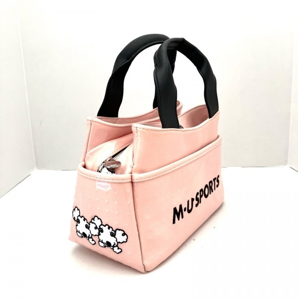 ミエコウエサコ M・U・ SPORTS ハンドバッグ - ポリウレタン ピンク×黒 美品 バッグ_画像2