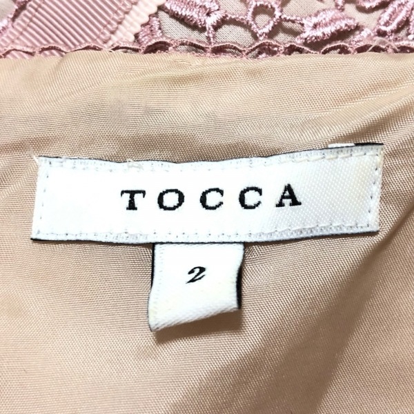 トッカ TOCCA サイズ2 S - ピンク レディース ノースリーブ/ひざ丈/花柄/レース ワンピース_画像3