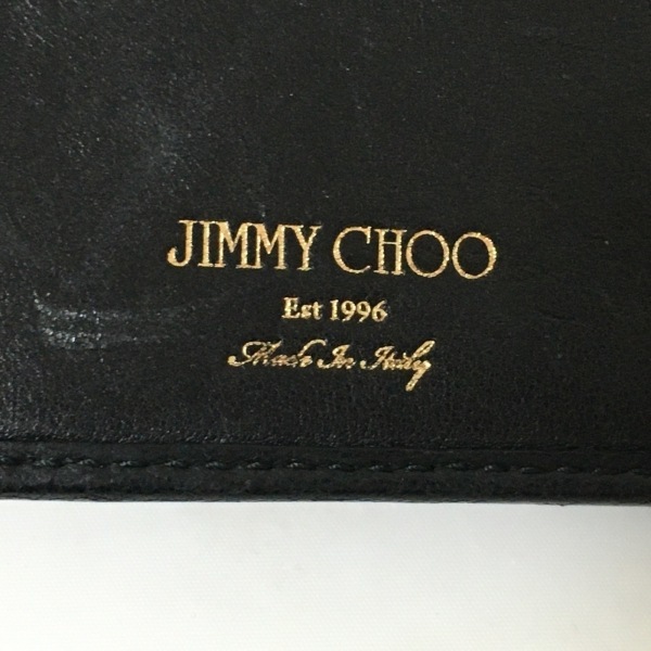 ジミーチュウ JIMMY CHOO 2つ折り財布 ALBANY レザー×金属素材 黒 スタッズ/スター 財布_画像5