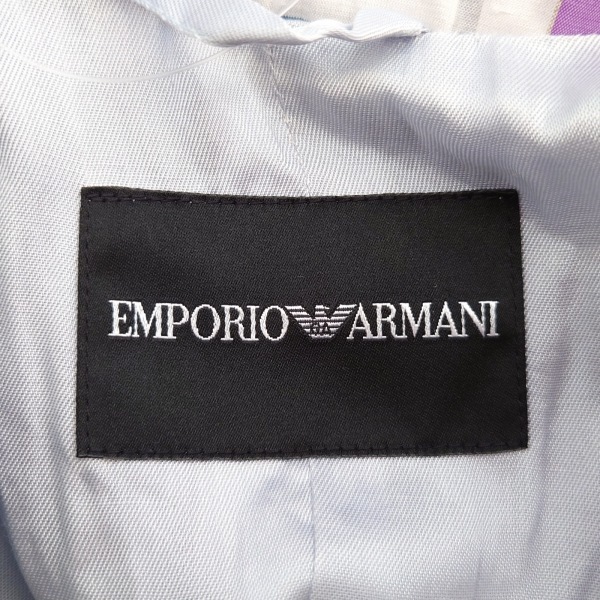 エンポリオアルマーニ EMPORIOARMANI サイズ36 S - 白×パープル×ライトグリーン レディース チェック柄/春・秋物 ジャケットの画像3