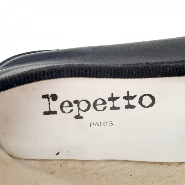 レペット repetto フラットシューズ 38 - レザー 黒 レディース リボン/アウトソール張替済 靴_画像5