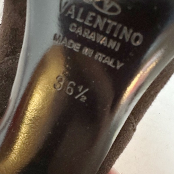 バレンチノガラバーニ VALENTINOGARAVANI サンダル 36 1/2 - レザー×スエード×ベロア ダークブラウン レディース 美品 靴_画像6
