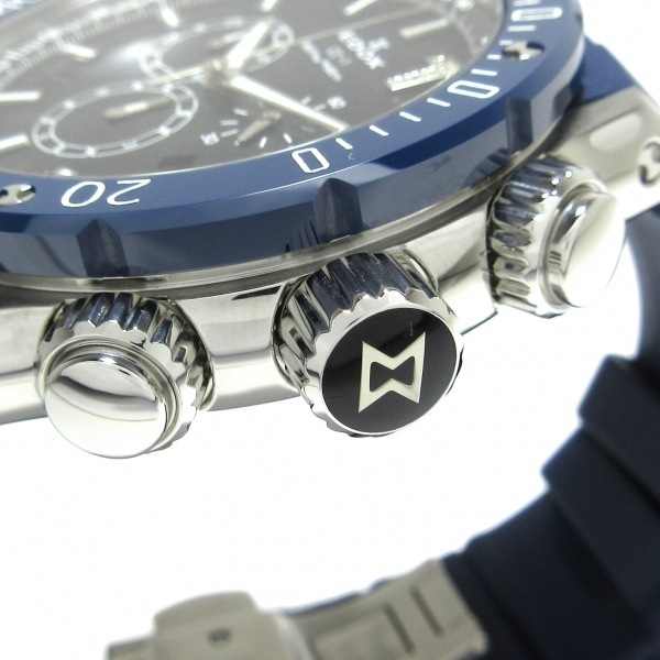 EDOX(エドックス) 腕時計■美品 - 10221 メンズ 5Pダイヤ/クロノグラフ 黒_画像8