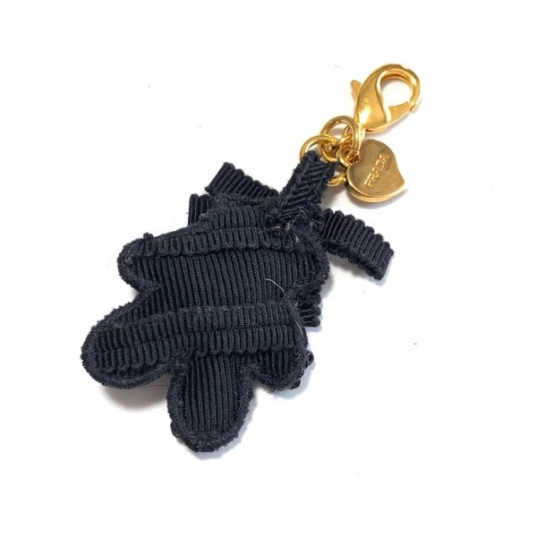  Prada PRADA key holder ( charm ) - chemistry fiber × spangled × plastic × metal material black × dark gray × multi bear / ribbon 