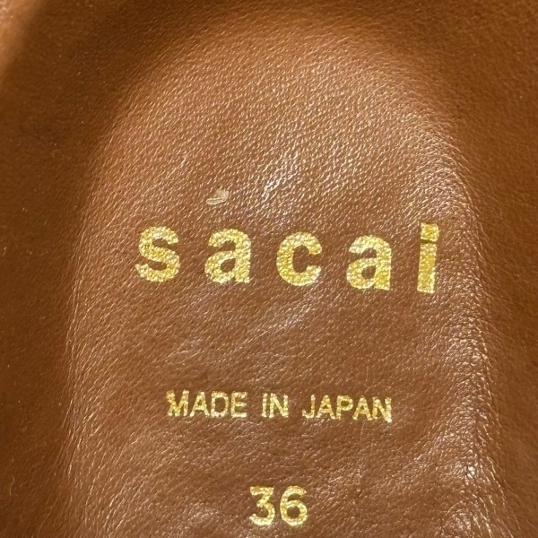 サカイ Sacai サンダル 36 - レザー×スエード×化学繊維 ピンク×ダークグリーン×マルチ レディース プラットフォーム 靴_画像5