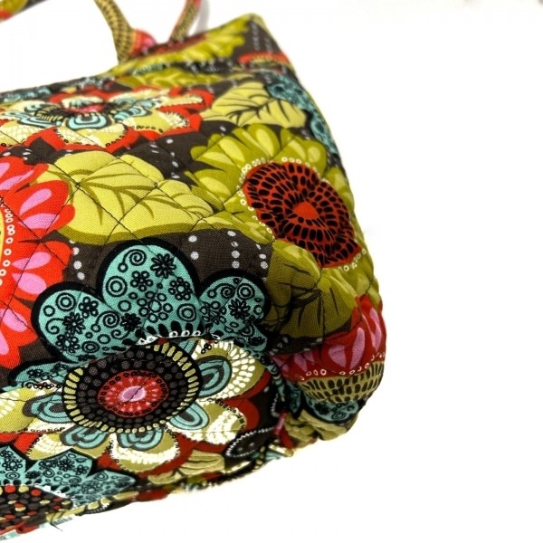 ベラブラッドリー Vera Bradley トートバッグ - コットン イエローグリーン×カーキ×マルチ 花柄 バッグ_画像5