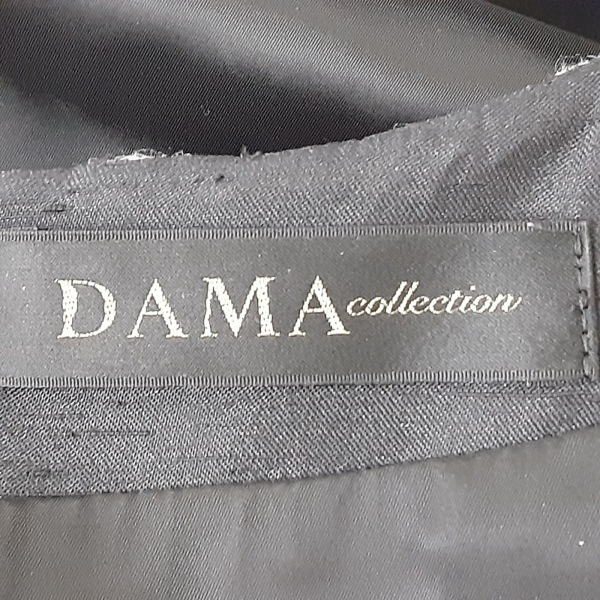 ダーマコレクション DAMAcollection サイズ7AR S - 黒×白×マルチ レディース Vネック/半袖/ひざ丈/フラワー(花)/ラメ/スター(星)の画像3