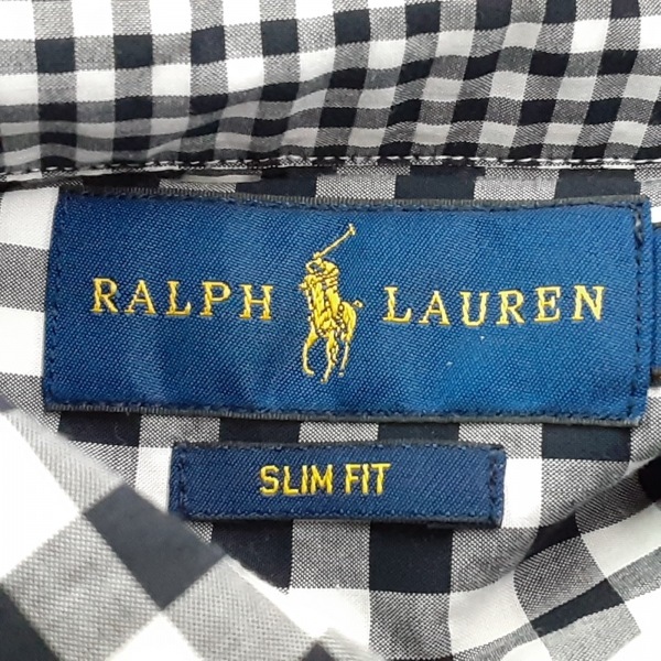  Ralph Lauren RalphLauren long sleeve shirt blouse size 2 S - white × black lady's check pattern tops 