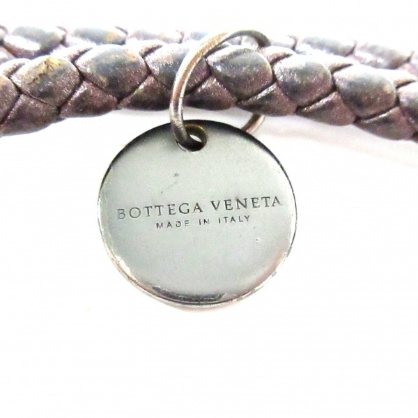 ボッテガヴェネタ BOTTEGA VENETA 携帯ストラップ イントレチャート レザー×金属素材 ダークブラウン ストラップ_画像3