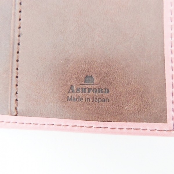 アシュフォード ASHFORD 手帳 - レザー ピンク 名刺フォン 美品 財布_画像4