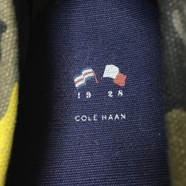 コールハーン COLE HAAN スリッポン 7B - キャンバス グレー×イエロー×黒 レディース 迷彩柄/インソール取外し可 靴の画像5