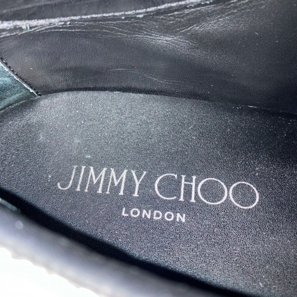 ジミーチュウ JIMMY CHOO スニーカー 39 MIAMI レザー×グリッター シルバー×黒 レディース 星柄/ラメ 靴の画像5