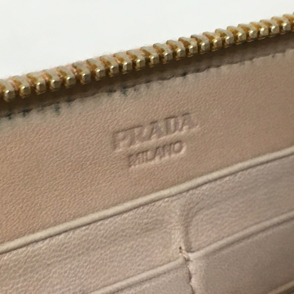 プラダ PRADA 長財布 ギャザーウォレット レザー ピンクベージュ ラウンドファスナー 財布_画像5