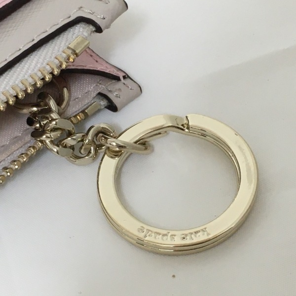 ケイトスペード Kate spade カードケース PWR00278 スペンサー カードホルダー リスレット レザー ピンク キーリング 美品 財布の画像5