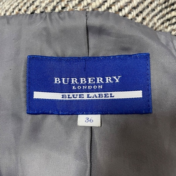 バーバリーブルーレーベル Burberry Blue Label サイズ36 S - アイボリー×黒×ブラウン レディース 長袖/秋/冬 コートの画像3