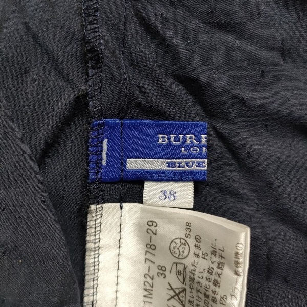 バーバリーブルーレーベル Burberry Blue Label 七分袖シャツブラウス サイズ38 M - ダークネイビー レディース ドット柄 トップスの画像3