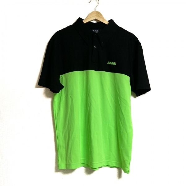 ムータ muta 半袖ポロシャツ サイズ7 - 黒×グリーン メンズ メッシュ トップス_画像1