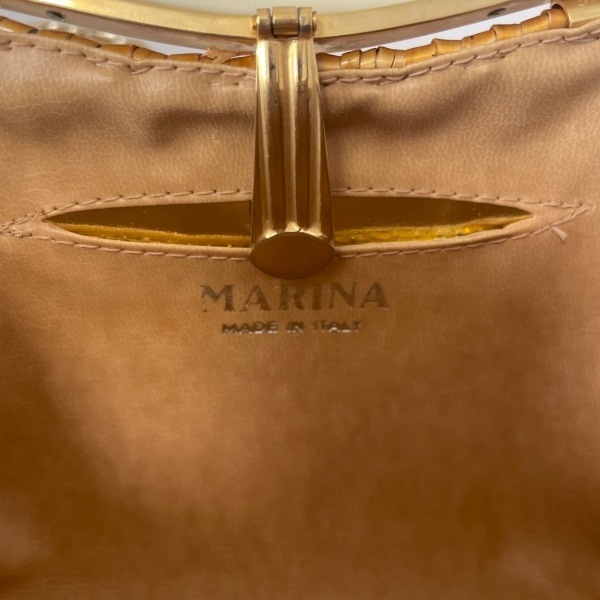 マリナ MARINA ショルダーバッグ - ラタン×プラスチック ブラウン×アイボリー×マルチ チェーンショルダー/ストラップ着脱可 バッグの画像8