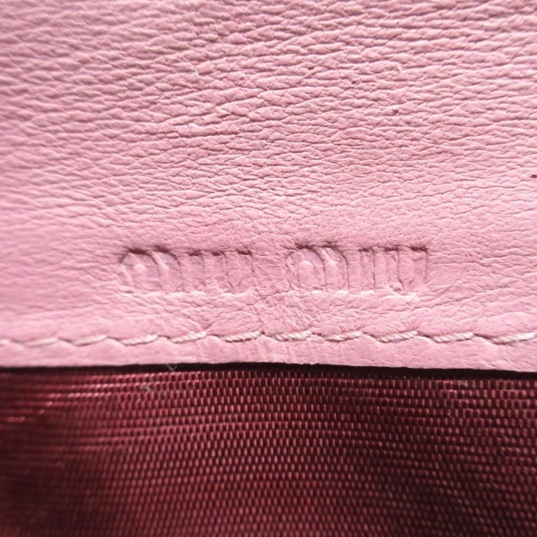 ミュウミュウ miumiu 長財布 ギャザーウォレット レザー ピンク 財布_画像5