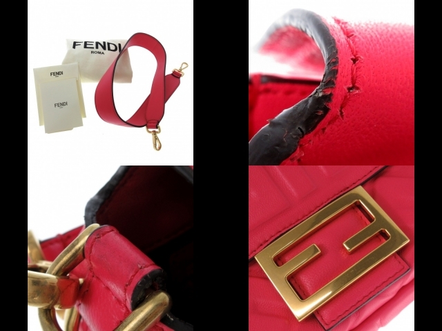 フェンディ FENDI ハンドバッグ 8BR600 マンマバケット ナッパレザー ピンク レディース 型押し加工 美品 バッグ_画像10