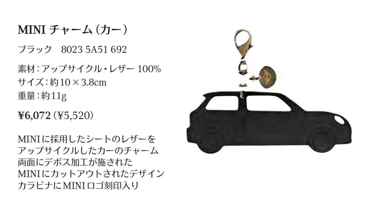 激レア 入手困難 新品 レザー BMW MINI キーホルダー チャーム カー car ブラック_画像1