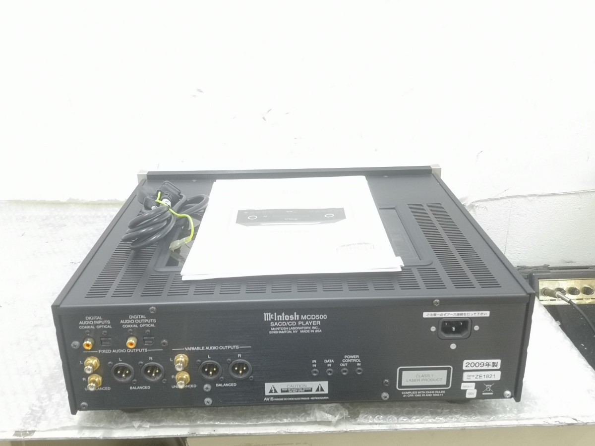 [ジャンク SACD CD Player リモコン 説明書付き 綺麗]mcIntosh MCD500_画像3