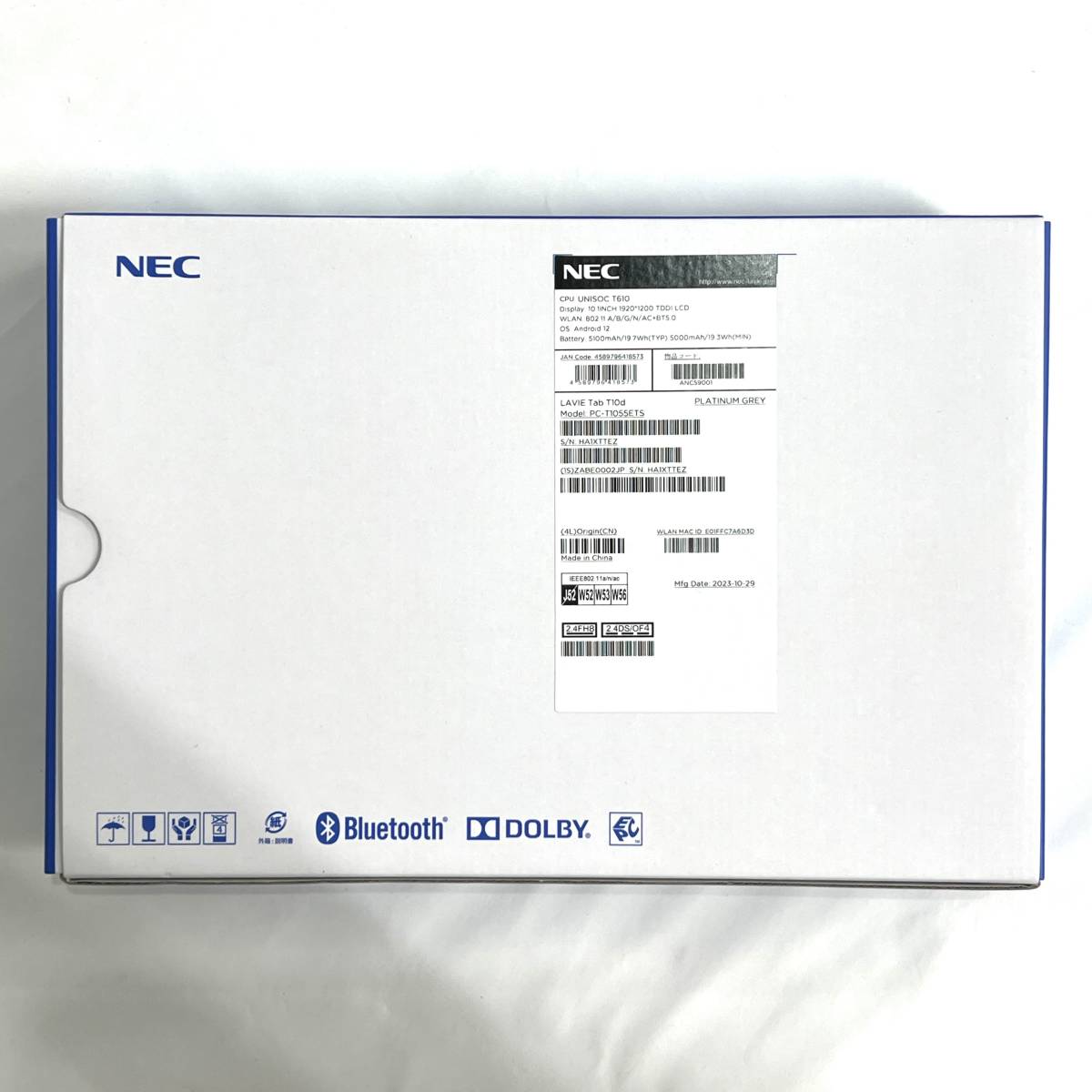 【新品未使用】NEC LAVIE Tab T10d PC-T1055ETS プラチナグレイの画像2