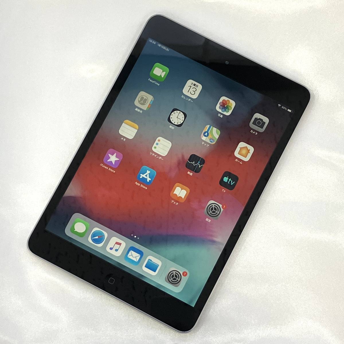 【中古】iPad mini 第2世代 32GB Wi-Fiモデル スペースグレイ ME277J/A バッテリー最大容量86% mini2_画像1