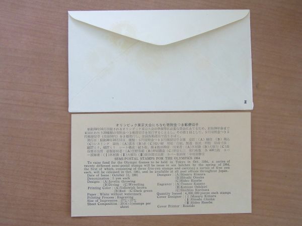 FDC 1964東京オリンピック　1961募金1次　3種　東京記念印　(松屋木版Ⅲ)　:22 0302-88_画像4