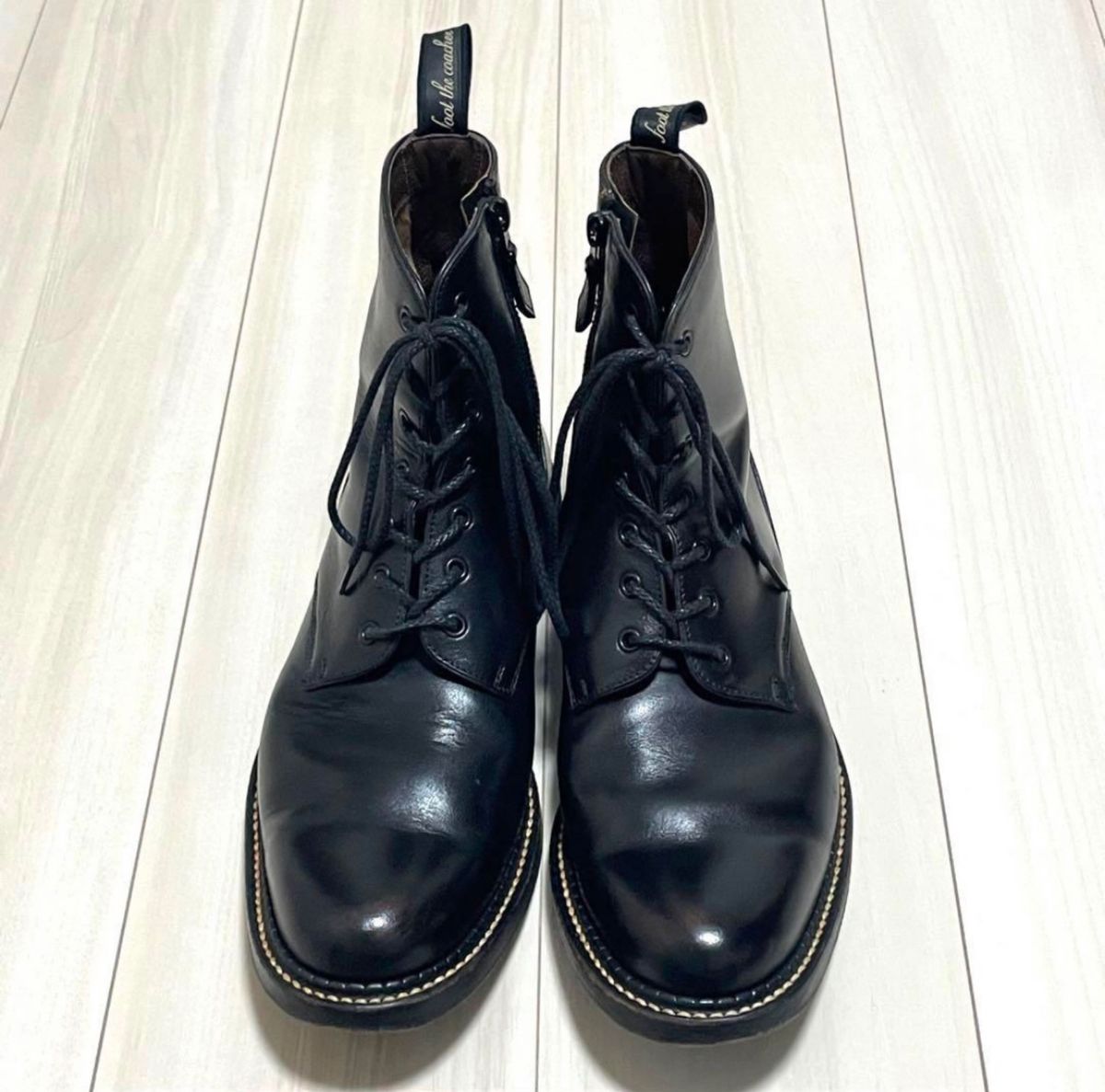 foot the coacher フットザコーチャー サイドジップ ブーツ 黒 foot the coacher フットザコーチャー サイドジップ ブーツ 黒